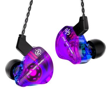Imagem de CCZ DC01 Pro in Ear Monitor Fones de ouvido Ultrastrong Bass Edition Gaming Earbuds com ajuste profissional em forma de V 4N OFC cabo para músicos/cantores/audiófilos (sem microfone, roxo)