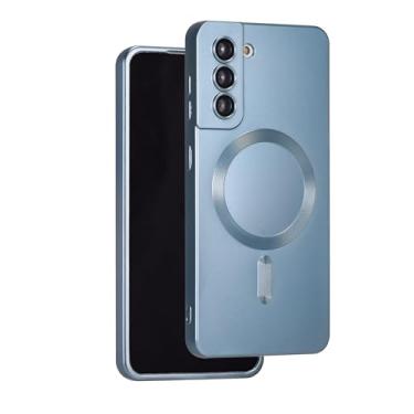 Imagem de Yetagso Capa Magnética Para Samsung Galaxy S21 Fe, De Silicone Macio Com Proteção Câmera, Fina Antirriscos Compatível Magsafe, Azul