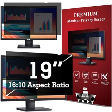 Imagem de APeiSi Filtro de tela de privacidade de computador de 19 polegadas para monitor panorâmico 16:10 - filtro de privacidade, protetor de tela antirreflexo e anti-luz azul