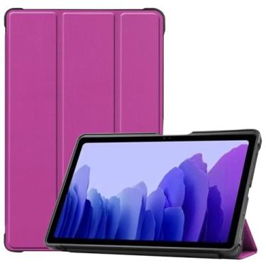 Imagem de Zrengp Capa para tablet Samsung Galaxy Tab A7 10.4 2020 T500 T505, capa de couro ultrafina e leve com suporte para Galaxy Tab A7 10,4 polegadas SM-T500 SM-T503 SM-T505C SM-T507 (TPU-roxo)