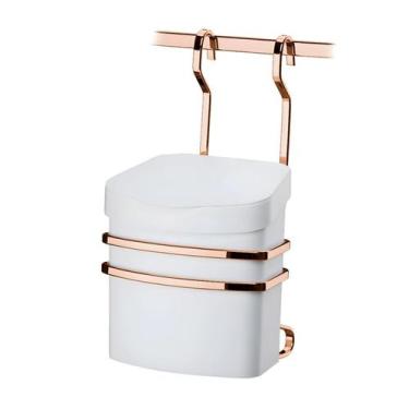 Imagem de Suporte Com Lixeira 2,5 Litros Para Barra Parede Cozinha Rose Gold - 2