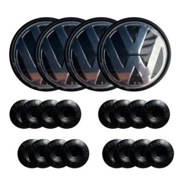 Imagem de Kit Calotinha Centro Roda Gol G5 G6 Saveiro + Capas Parafuso - Garagem
