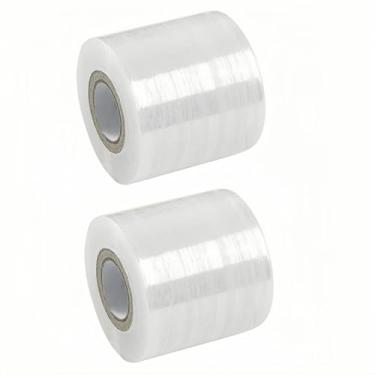 Imagem de Mini rolo de envoltório elástico, plástico pesado transparente, não aquecido, rolo retrátil 5 cm x 396 m – para escritório para embalagens e latas de garrafas de paletes