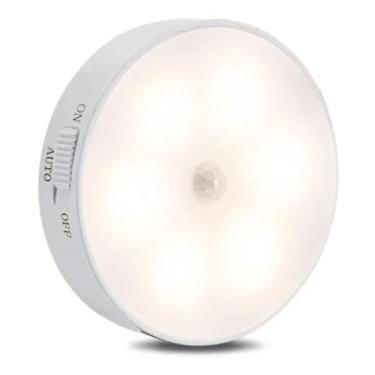 Imagem de Luminária Led com Sensor de Presença Movimento Inteligente Recarregável USB sem Fio - Lâmpada Luzinha Ideal para Closet Armário Escada Corredor Quarto de Bebê Criança