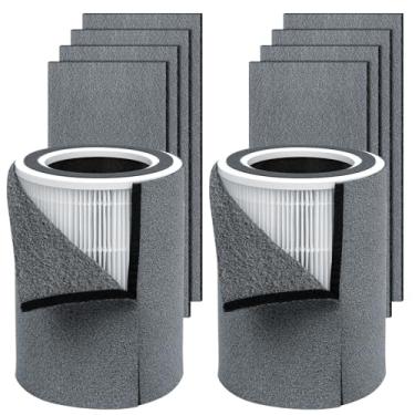 Imagem de Harebery Conjunto de filtros de substituição Upgrade HP670 compatível com purificador de torre grande Hunter HP670, número de peça H-HF670-VP, 2 filtros HEPA + 8 pré-filtros de carbono