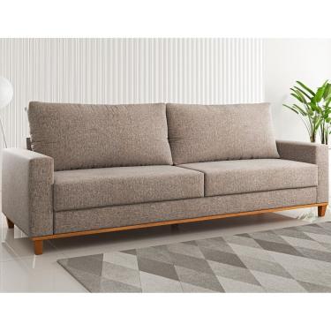 Imagem de Estofado Living 4 Lugares Columbia 2,2M Linho Kaki - Casa Giulia