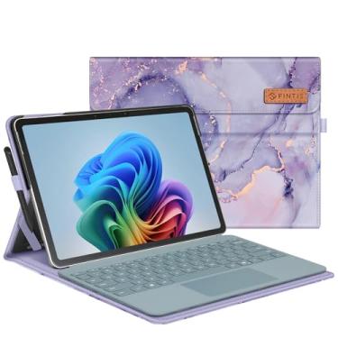 Imagem de Fintie Capa para Microsoft Surface Pro 12 polegadas 1ª edição (2025), carteira de visualização de vários ângulos com bolso e suporte de caneta, compatível com teclado tipo cover (mármore lilás)