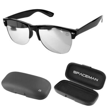 Imagem de oculos sol masculino verão clubmaster inverno proteção uv + case preto