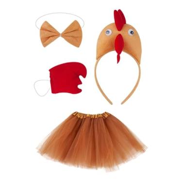 Imagem de UGPLM Figurino de frango Novidade para garotas de garotas saia para festa Cosplay de férias de festa, Marrom