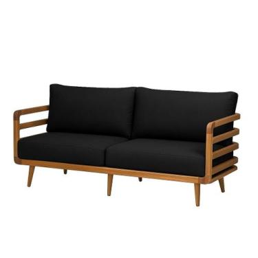 Imagem de Sofá em Madeira Jequitibá Modelo Nara Almofada Impermeável - NossaKasa