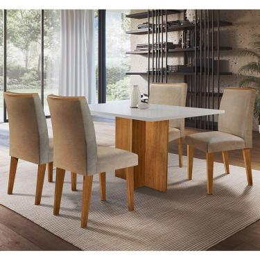 Imagem de Mesa Olivia em MDF com 4 Cadeiras Lunara Moderna