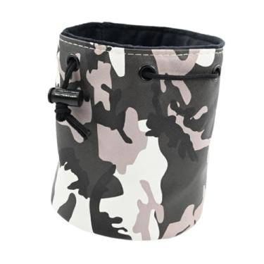 Imagem de Dynwave Bolsa de bola de golfe com cordão e fecho de trava, recipiente portátil, bolsa de armazenamento à prova d'água para coleção, academia de ginástica, Cinza