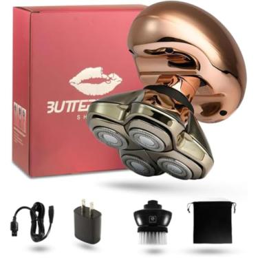 Imagem de Skull Shaver Butterfly Kiss PRO - Barbeador elétrico feminino para linha de biquíni, pernas e corpo - Uso molhado e seco - Lâminas ergonômicas e hipoalergênicas - 60 minutos de uso sem fio - ouro rosa