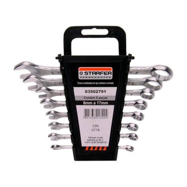Imagem de Jogo De Chave Combinada 6 Á 17Mm 8 Pçs Starfer Aço Cromado