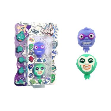 Imagem de 2 Bonecos Homem Lilás E Palhaço Verde - Splats Head Mini