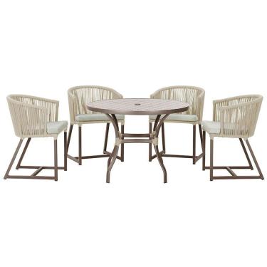 Imagem de Mesa Com 4 Cadeiras E Noronha Estofado 3 Trama autêntico Rami