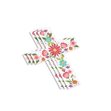 Imagem de (3 peças) Adesivo Cristão Cruz Flor Frases Inspiracionais Versículo Bíblico Motivacional Jesus Decalques de Vinil Floral para Tumbler Kindles Laptop Garrafas de Água Livros Telefone - Tamanho 7 x 5 cm