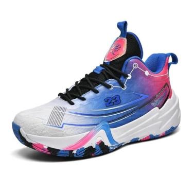 Imagem de Novetra Tênis de basquete masculino, calçados esportivos leves e antiderrapantes para treinamento ao ar livre(Blue,40 BR)