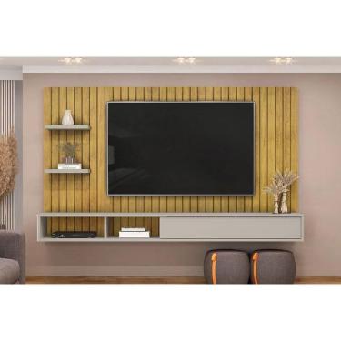 Imagem de Painel Quarto P- Tv Até 60 Pol Friz 179x108cm Cedro-bali - Dj Móveis