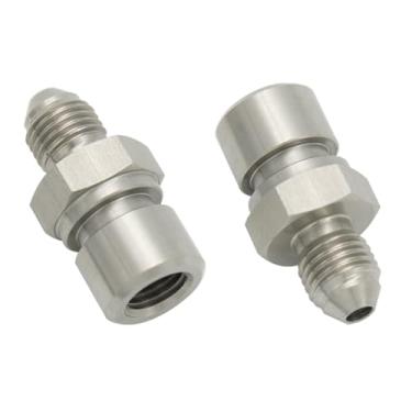 Imagem de KRD PERFORMANCE Adaptador fêmea 3AN macho para 3/8 x 24 alargador invertido para linha de freio de 3/40.6 cm, aço inoxidável, 2 peças