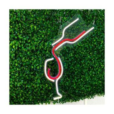 Imagem de Painel Neon Led Wine Taça E  Vinho Branco E  Vermelho 50 Cm - Bloom