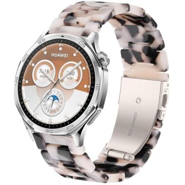 Imagem de DEALELE Pulseiras compatíveis com Galaxy Watch de 46 mm/Galaxy 3 de 45 mm, pulseira de resina colorida de 22 mm para Samsung Gear S3 Frontier/Classic/Huawei Watch 3/3 Pro/GT2 de 46 mm, Flor de pedra