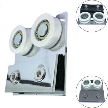 Imagem de Carrinho Roldana 1122 Dupla Stanley Porta De Vidro - Cromado - Fast Vi