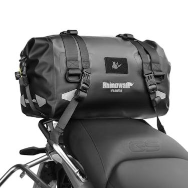 Imagem de Rhinowalk Bolsa de selim de motocicleta 20L – Mochila compacta à prova d'água com fecho magnético de rolo, mochila conversível