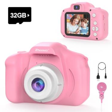 Imagem de PROGRACE Kids Camera Girls Gift - Camera for Kids Dual Selfie Children Cameras Age 3 4 5 6 7 8 9 Year Old Kid Digital Cameras Toys for Kid Birthday Gift for Girls Toddlers Video Cámara Pink