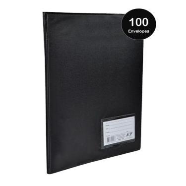 Imagem de Pasta Catálogo com 100 Envelopes PVC com Visor frontal ACP Ideal para 