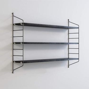 Imagem de Prateleira Flutuante Prateleira De Parede De Ferro Estilo Nórdico Estante De Parede De 3 Camadas Sala De Estar Tv Parede Decoração De Quarto, C, 80X20X75CM