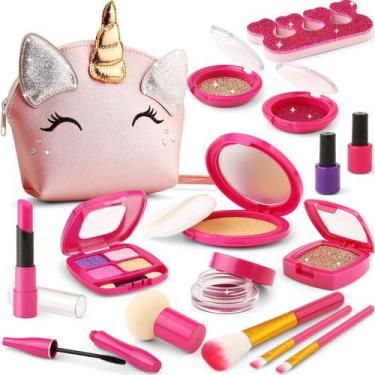 Imagem de Kit de maquiagem Pretend WESAYEE Bolsa de brinquedo Unicorn para menin