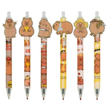 Imagem de Caneta Lopenle Capybara Gel Caneta de 0,5 mm, tinta preta, 12 unidades