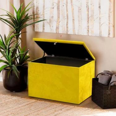 Imagem de Puff retangular assento baú estofado espuma d33 - REALIZAR, AMARELO CO