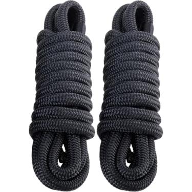 Imagem de PACTHSD Pacote com 2 linhas de doca de 3/10.2 cm x 15' - Corda de barco de nylon de grau marítimo com laço de 38.1 cm para ancoragem e amarração - Linhas de barco trançadas duplas, alta resistência