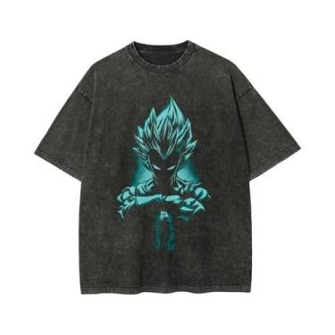 Imagem de Camiseta Vintage Masculina Dragon Ball Z Vegeta Manga Curta Ajuste Sol