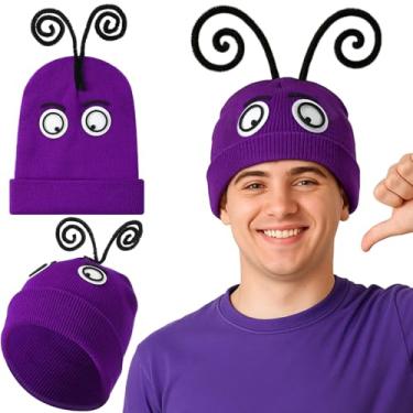 Imagem de Geyoga Os acessórios de fantasia de cosplay de Halloween incluem chapéu de malha roxo com tentáculo para festa de fantasia assustadora de Halloween