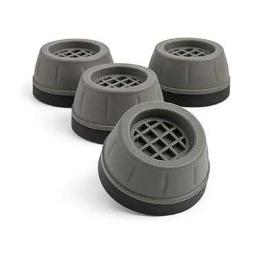 Imagem de Kit 4 Pés Niveladores Antivibração Para Máquina de Lavar, Secadora, Geladeira, Fogão, Freezer e Moveis| Estabiliza e Amortece Reduzindo Ruído | Base Antiderrapante Ultra Resistente | Suporta +150kg