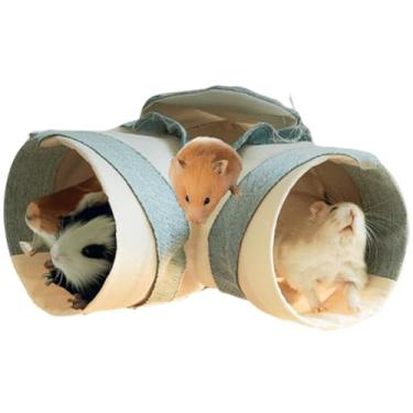 Imagem de Túnel de canto e tubo de porquinho da índia brinquedo dobrável túnel de coelho bebê, esconderijo de canto de animais pequenos para rato, hamster, ouriço, furão, chinchila, lagarto, planador de açúcar