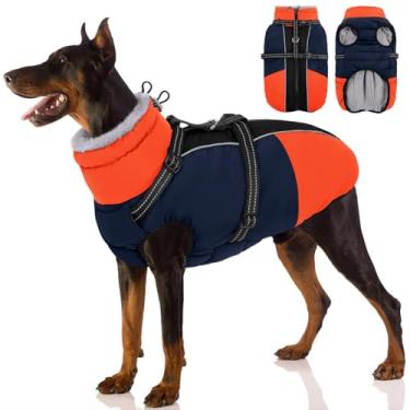 Imagem de SUNFURA Casaco para cães, jaqueta quente para cães com arnês embutido, casaco de inverno impermeável para animais de estimação com zíper, jaqueta de lã refletiva para cães extra grandes, Weimaraner