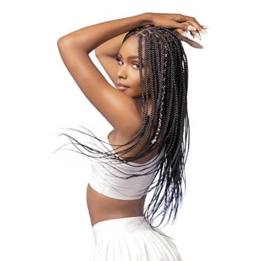 Imagem de Sensationnel Ruwa cabelo trançado pré-esticado - 7,6 x 122 cm repelente de água kanekalon secagem rápida esportes sintético sem coceira (pacote com 4, 1B OFFBLACK)