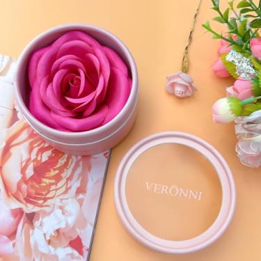 Imagem de Blush de pétala de rosa rosa, maquiagem de rosa 3D, pétala de flor para bochechas, vermelhidão brilhante natural de longa duração, cor montável, contorno e brilho, blush em pó de maquiagem como