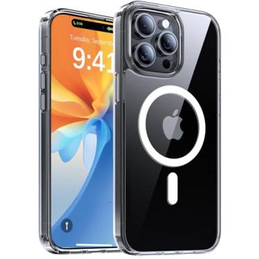 Imagem de KCQNine Capa magnética para iPhone 14 Pro Max, [compatível com MagSafe] [proteção contra quedas de nível militar] [antiamarelamento] capa fosca translúcida à prova de choque para iPhone 14 Pro Max