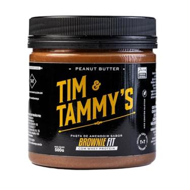 Imagem de Tim & Tammy's Pasta de Amendoim Brownie Fit com Whey Protein, Sem Açúcar, 500g