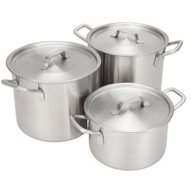 Imagem de Jogo de Panela Aluminio Polido 3 Peças - Panela industrial