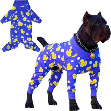 Imagem de Traje cirúrgico Dog Recovery masculino feminino após esterilização, pijama para cães de raça grande, macacão de cachorro, pato, 3GG