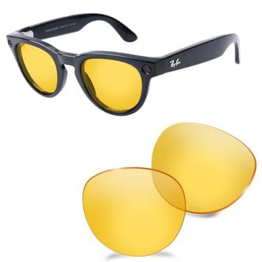 Imagem de AOZAN Lentes de reposição ANSI Z87.1 para óculos de sol RayBan Meta Headliner RW4009 50 mm, Amarelo de alta definição, RW4009 50mm