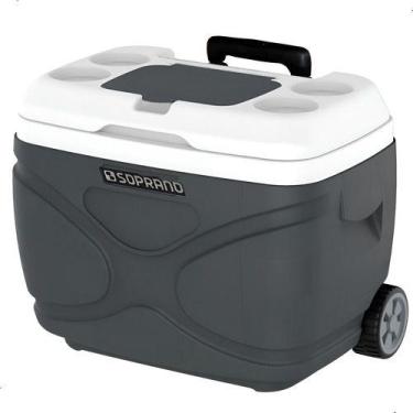 Imagem de Caixa Térmica Cooler Grande Rodas 30l Alça Retrátil Camping - Soprano