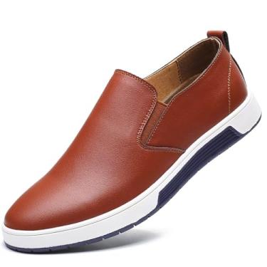 Imagem de Tênis social masculino casual mocassim moderno, Marrom 987, 41
