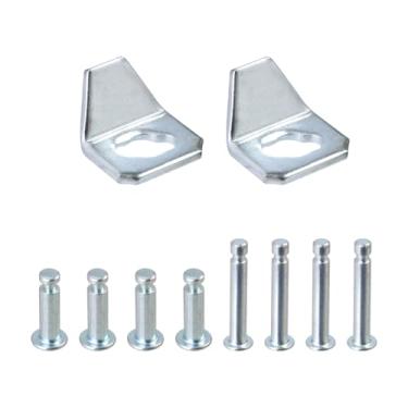 Imagem de KIBBEH Kit de reparo de fecho de porta pesada com 10 unidades, inclui 8 pinos de aço duráveis e 2 placas de ferro reforçadas, compatível com modelos Andersen, Larson, Pella, Emco 40201